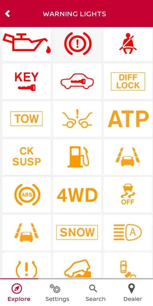 nissan app interface