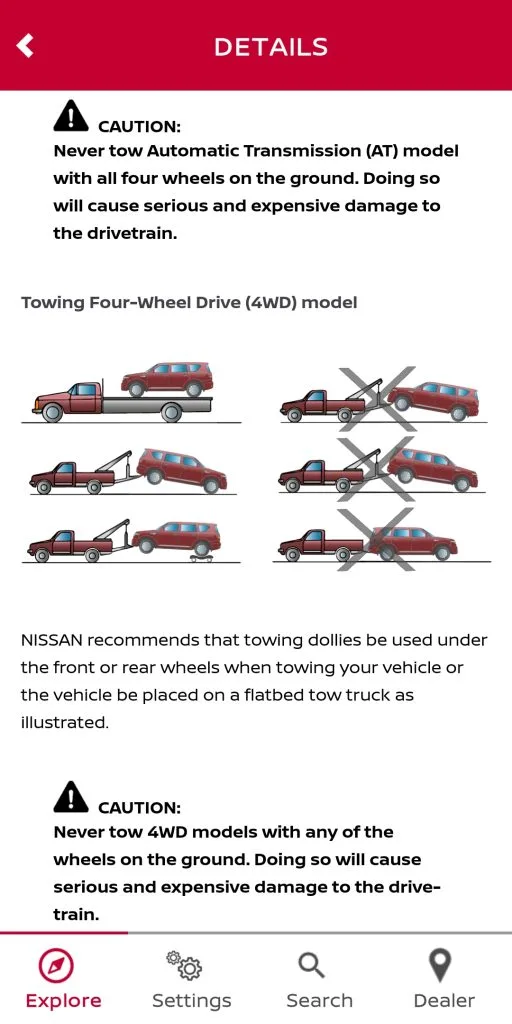 nissan app interface