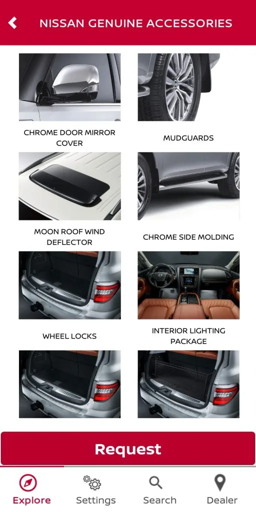 nissan app interface