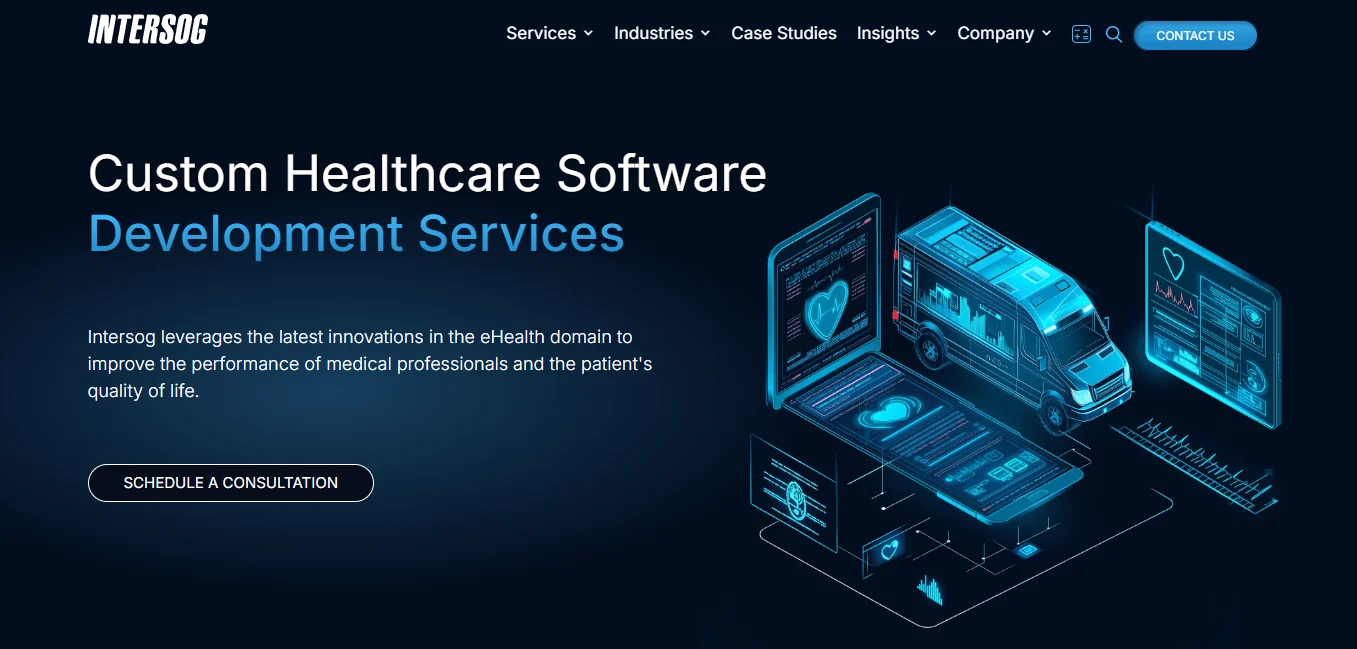 Intersog telehealth app development company screenshot