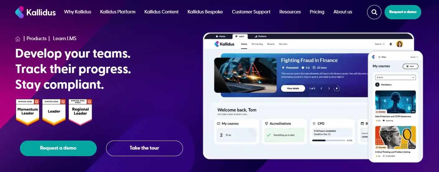 Kallidus LMS development company UK