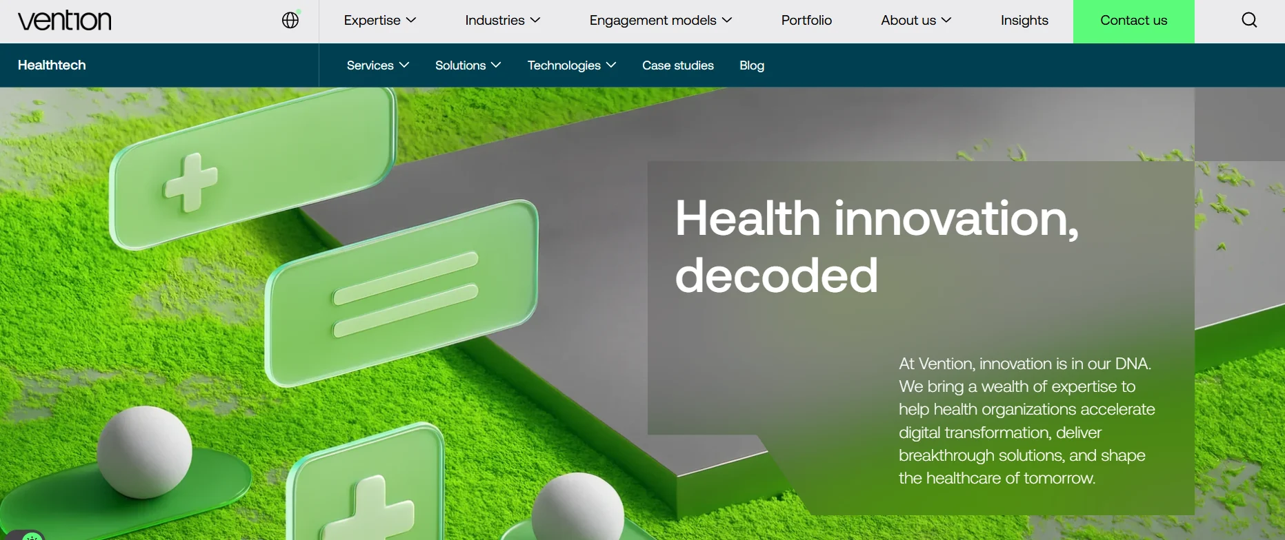 Vention telehealth app development company screenshot