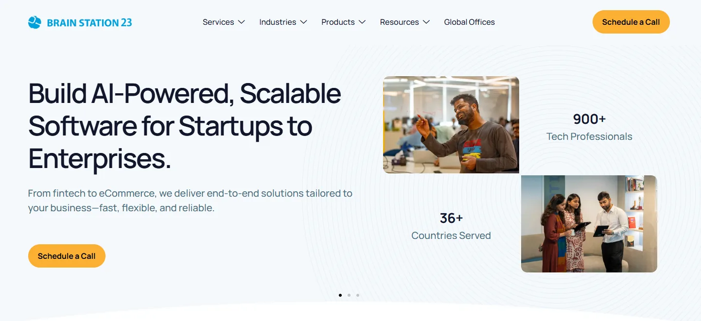 Brain Station 23 website, software development company serving Finland