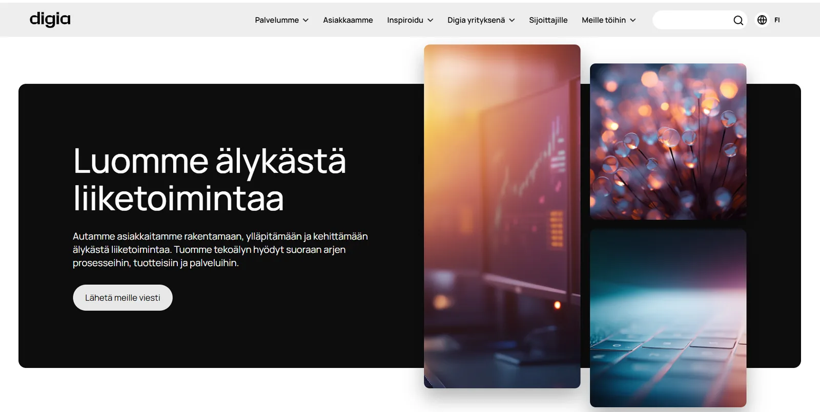Digia website, software development company in Finland