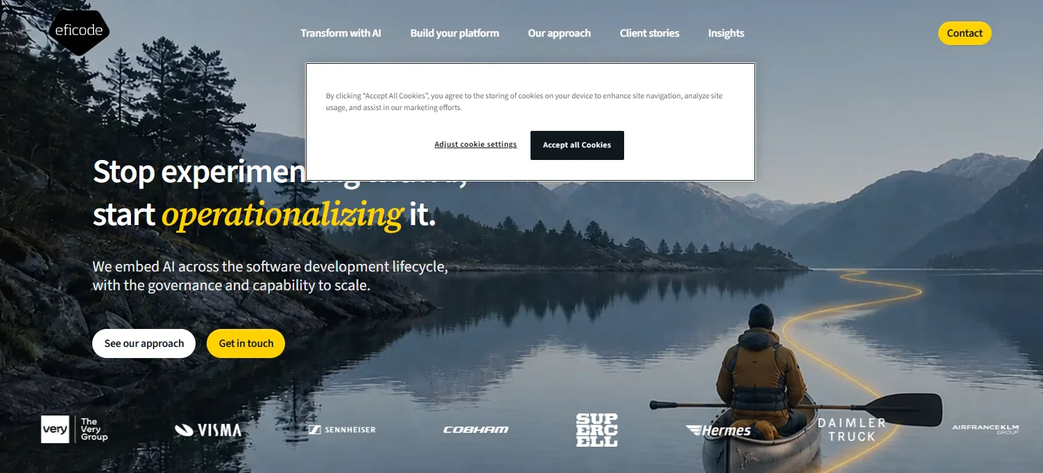 Eficode website, software development company in Finland
