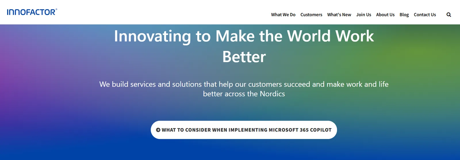 Innofactor website, software development company in Finland