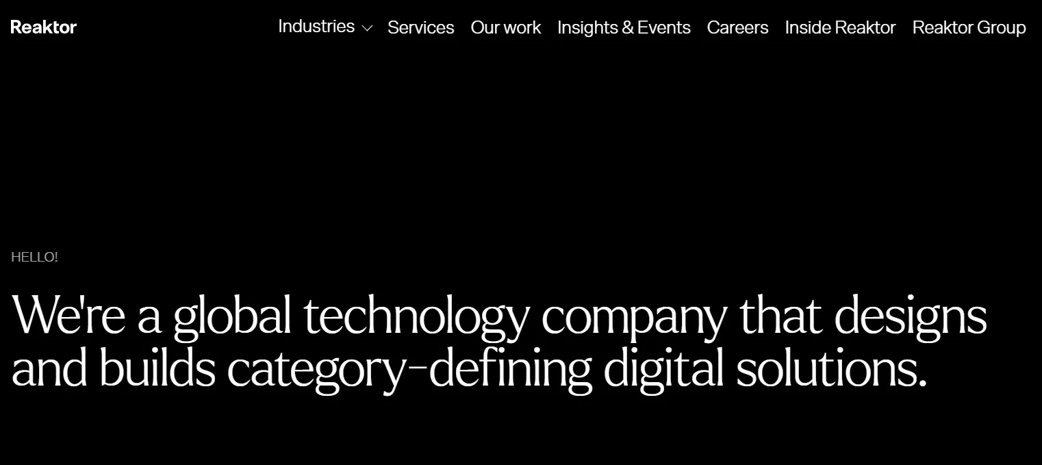 Reaktor website, software development company in Finland