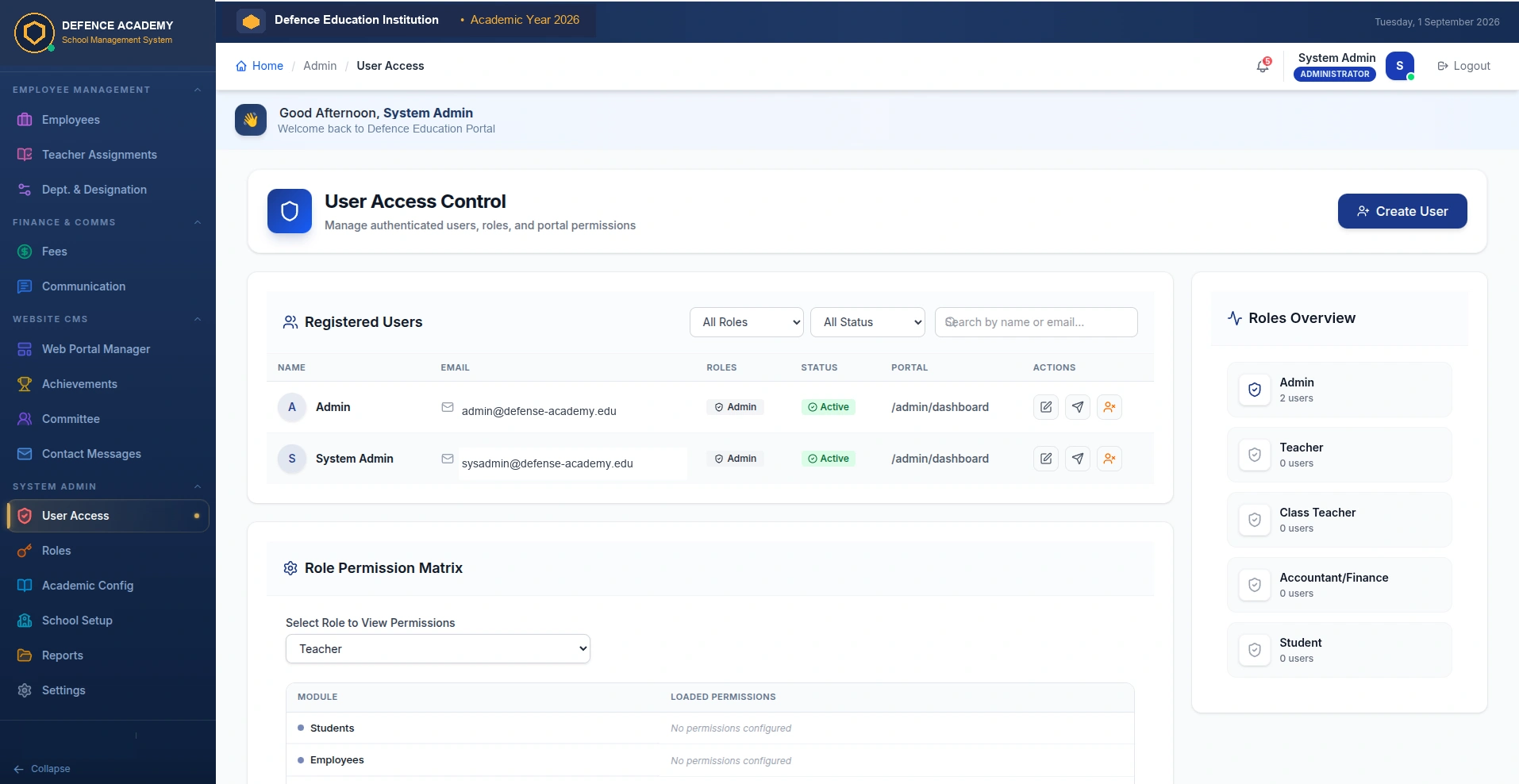 Security and RBAC Interface